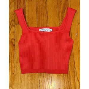 Petal And Pup Ladies Top Eleanor Chopped Crop Coral Size Medium
